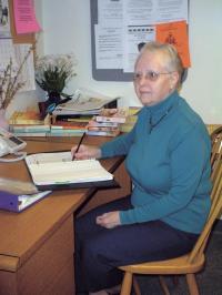 Vivian Maheu helps with the clinical work at Porter Hospital