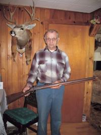 Ernie with his custom made Penn 50 Cal. Cap-Lock Rifle