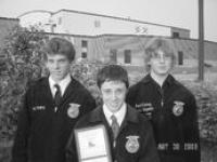 Vergennes Agricultural Mechanics Team:
Left to right: Mason Evarts, Garrett Holler, David Hawkins