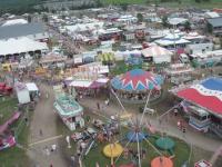 Aerial view of Addison County Fair and Field Days taken from the ferris wheel. Vermont’s premier agricultural showcase is underway in Waltham.