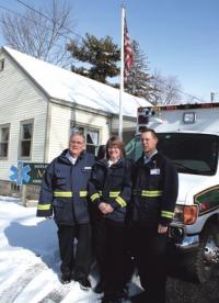 (LtoR) Wedge Murdock, Penny Supernaw and her husband Scott Supernaw at MVAA Headquarters on Elm Street in Middlebury.