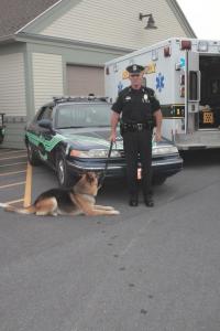 Middlebury Police K-9 Officer George Merkel and his dog “Blade” were on hand to congratulate the Vermont State Police on their 60th Anniversary Celebration in New Haven on Saturday, August 25th, 2007.