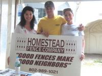Homestead Fence Company enjoyed the Bordeau Bros. Equine Round Up day!
L-R: Alyce Foster, Jeremy Audet and his wife Sarah enjoyed meeting some old friends and new customers.
