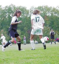 One of the bright spots for the Middlebury Tigers Varsity Girls Soccer Team this season has been the play of Co-capt Esthena Barlow seen here against Rice High.