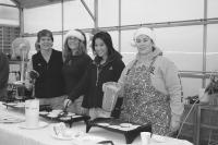 (L to R): Mary, Jen Jacobs, Amora and Becky are ready to serve at the Annual Agway Pancake Breakfast on December 1st, 2007.