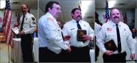Pictured above are LtoR:  Asst. Fire Chief David Shaw of Middlebury Fire Department who was this year’s Francis Shorey Fire Chief of the Year, Patrick Crowley of the Vergennes Fire Department, Line Officer of the Year, and Marcel Kimball of the New Haven Fire Department, Firefighter of the Year.
