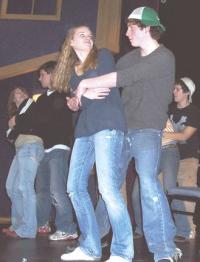 Students rehearsing for the “Back To The 80’s” musical, which is a fundraiser for Project Graduatuon. 