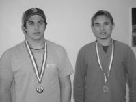 Students Tyler McNally (left) and Mike Hanfield (right) competed in the Vermont Skills USA Diesel Troubleshooting Competition at the Vermont Air Guard base in Burlington.  Tyler won the Gold medal (first place) and Mike earned the bronze medal (third place).