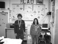 Students Victoria Cousino (right) and David Artim (left) competed in the Vermont Skills USA Competitions at the Vermont Air Guard base in Burlington. Victoria won the gold medal in Architectural Design and David earned the silver medal in Technical Drawing.
