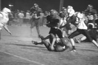 Hartford’s Brad Bergeron scores a touchdown against Tigers in Hurricanes 41-0 win on September 5th, 2008.