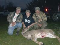    11 year old Ryan Sweeney of Shoreham poses in front of his 135 lb doe shot on November 8, 2008.  With him are his hunting partners  Tim Little of Orwell and Rick Welch of Shoreham.  This was Ryan’s first deer. He is an avid outdoor enthusiast and enjoys playing sports as well. 