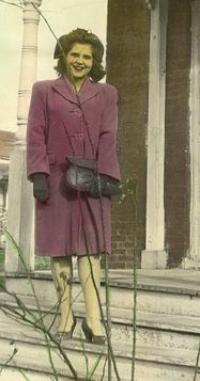 Standing on the steps of UVM, Irene
Stevens heads out for her first teaching
job at the Wilmarth School in Addison,
Vermont.