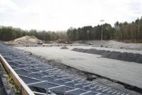 The seating and playing surface base
layers can be seen above in the southwest
end-zone of the new Spartan
Stadium on the Castelton College
Campus. To the far left will be the new
soccer fields and to the right will be the
newly remodled baseball and softball
fields.