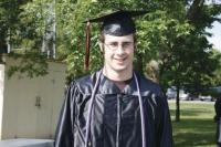 Middlebury Union High School Senior
Garrison Leduc wears braided cords
emblematic of his achievement as an
honor student and a member of the
National Technical Honor Society. The
NTHS is the country’s highest award
for excellence in career and technical
education. The organization’s motto is
“success favors the prepared mind.”
The 2009 MUHS g raduat i on
ceremonies were held at the Memorial
Sports Center inside the Howard E.
Brush Arena.