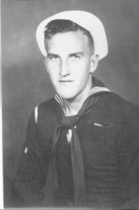 Third class signalman Glenn Fay was in California in 1945 when VJ Day was announced ending World War II.