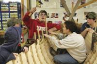 Student Boatbuilders with instructor Lianna Tennal