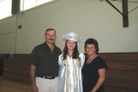 VUHS Graduate Brittany Anne McGrath pictured with proud parents Mike & Sarah.
Brittany, a national honor student, will be attending the University of South Maine.