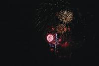 Fireworks in celebration of the bridge opening.