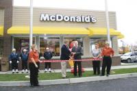 The new McDonald’s restaurant re-opened for business in the late fall and Gov Jim Douglas was on hand to help owner Charlie Coughlin welcome customers.