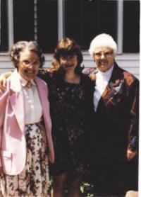 Pretty in Pink is Cora Spaulding and her sister Helen in the flowered jacket. Pictured between them is a close family friend. Celebrating family, life and turning 100 this coming summer.