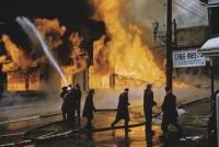 The Great Fire of 1958, as seen from Green Street, destroyed an entire city block. Included in the collection are over one hundred spectacular color photographs of this fire. 