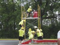 This skill and team shaping drill can be traced back hundreds of years, perhaps thousands. The “bucket brigade” still works and builds team spirit. This exercise was part of the competition during the ACFFA Muster June 18, 2011 at VUHS.