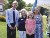 VUHS Winner Nathan North, State Program Director Barbara Bolduc, Christ the King Winner Sophia Moore Smith and Homeschool Winner Hannah Pennock.