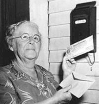 Miss Fuller and the very first Social Security check in the nation.