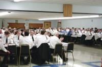 Members of the Addison County Firefighters Association begin their annual meeting and awards ceremony on the evening of January 18, 2010, at the Eagles Club in Vergennes. The ACFA is a fire mutual-aid association consisting of 17 towns in the county and was founded in 1944.