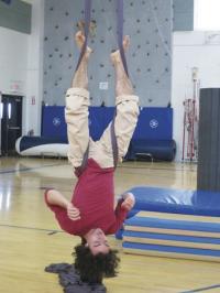 When you look at the paths life has to offer it is often intriguing. When you contemplate life and choice upside down and dangling from circus fabrics it is down right unique. Theodore Spencer showcased both acrobatics and alternative paths to living and studying in a foreign country when he visited VUHS on January 30th.
