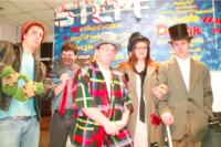 Students in the theater Arts Curriculum and the Addison Repertory Theater enjoy the moment. LtoR: Asa Learmonth, Jack Brisson, D.J. Piper, Megan Ashley and Isaac Bicknell. The art of theater is difficult and demanding as these students know.