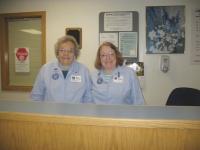 Marion Werner and Sharon Saronson are available to meet and greet folks at Porter Medical.