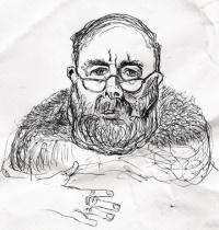 Edward Gorey pen sketch, 2013.