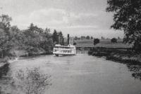 Archived photo showing the use of Otter Creek by large Steam boats using the water as a highway.