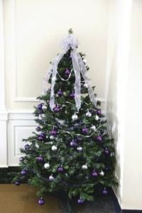 With purple and silver the theme for this season, the lobbies of the VA Hospital began to take shape and to welcome the holiday season.