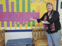 VUES Principal Sargent showcases the results of the students reading efforts!