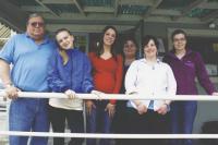 LtoR: Darwin, Devyn, Kim, Debbie, Aleena Jean and Brianna are all part of the winning team at Pratt's Store in Bridport as they prepare to celebrate Pratt's 45th Anniversary. Corey was holding down the fort serving lunch customers inside, Stacey was enjoying a well deserved vacation with her family and Sue was busy in the store office during this photo op. Pratt's Store currently has 15 members on its customer service staff.