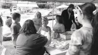 Martha Sullivan DeGraaf and the members of the Junior Derby Fishing Committee labor all year to see the lines of youngsters enjoy three days of fishing, fun and all for free. Over 240 came on just the first day alone!