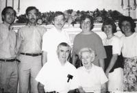 Gathered together in celebration are Larry & Ida Washington and their children. From left to right Richard, Larry, Paul, Carol, Ruth, and Ida.  Larry & Ida Washington have celebrated 66 years of marriage!