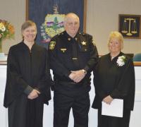 Assistant Judges Poole and George flank Sheriff Keeler in a photo taken after the swearing in ceremony. 