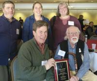 Front: Bob Owens, Frank Watson.
Back: L-R Steve Haney (VUES), Beth Adreon (VUHS) and Melissa Brooks (VUHS)