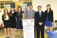 Shown here left to right Caitlin Walsh, Rebecca Maloy, Emily Martin, Vergennes Rotary Club President C.J. Hebert, Mason Charlebois and Sophia Parker.