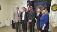 Former Vermont Governor James Douglas, Contestant Charlie Cacciatore, Contestant Mateo Ellerson,Contestant Alyse Beauchemin and Vermont Oratorical Director Karlene Devine