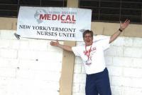 The sign and the smile says it all! Global Brigades Medical Unites Nurses and other medical professionals in a shared goal of helping others.
