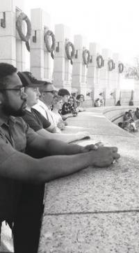 Chaperons and students alike gazed in amazement at the WWII monument and the message it carries.