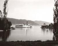 Ticonderoga leaving Basin Harbor Club, 1952. History just around every bend.