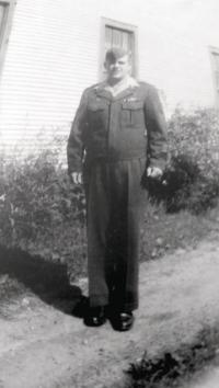 Max in uniform after returning home from WWII for Christmas 1945.