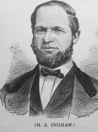 H.A. Ingham was born in Saybrook, Connecticut in 1820 and moved to Vergennes in 1840. He built his large and historic home on Woodman Hill in 1878.