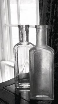 Two of the empty bottles of Dr. Ingham’s famous elixir that was made on the property for over thirty years.