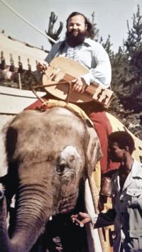 Riding on an elephant and playing a Hurdy Gurdy is only one of the amazing jobs held by Lyn Elder.